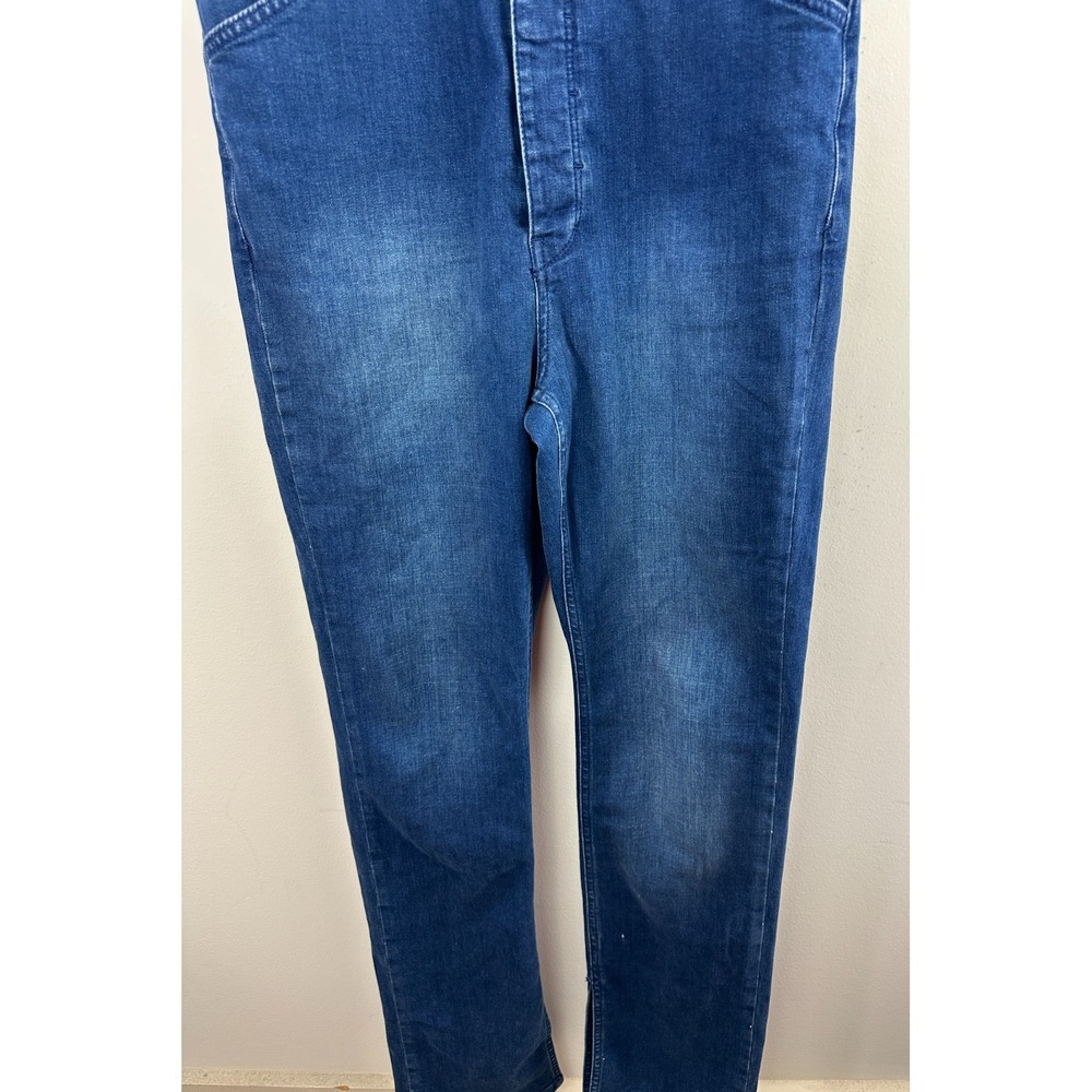 Anthropologie x Pilcro Blue Denim Button Front Overalls Size 31 Stretch Cotton - Picture 5 of 15